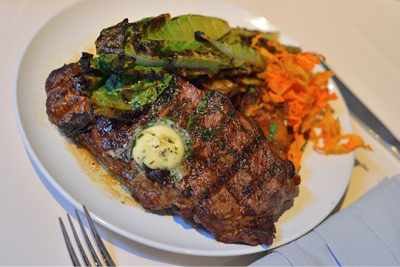 STEAK WITH AN HERB BUTTER. MIKE YAMIN